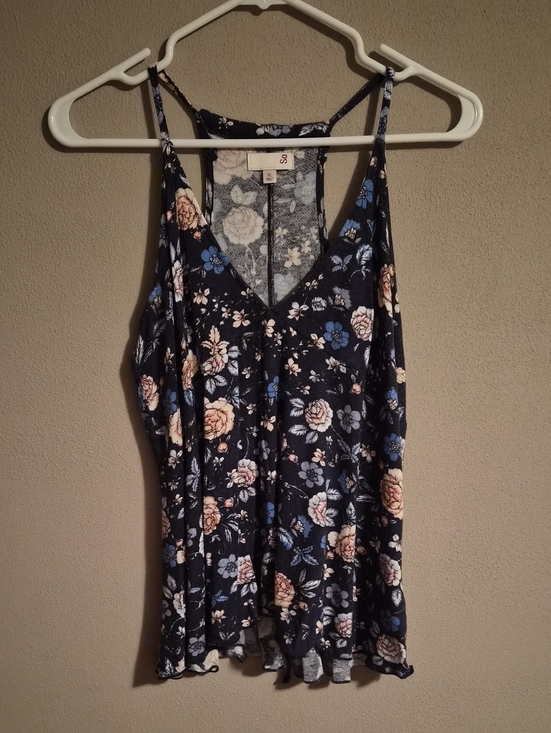 SO Tops - SO Navy Floral V-Neck Spaghetti Strap Camisole